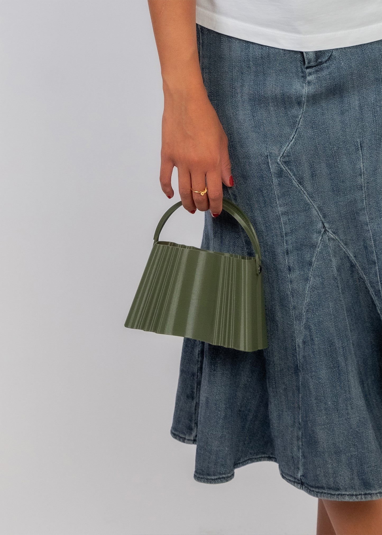 Olive Green Silk Clutch