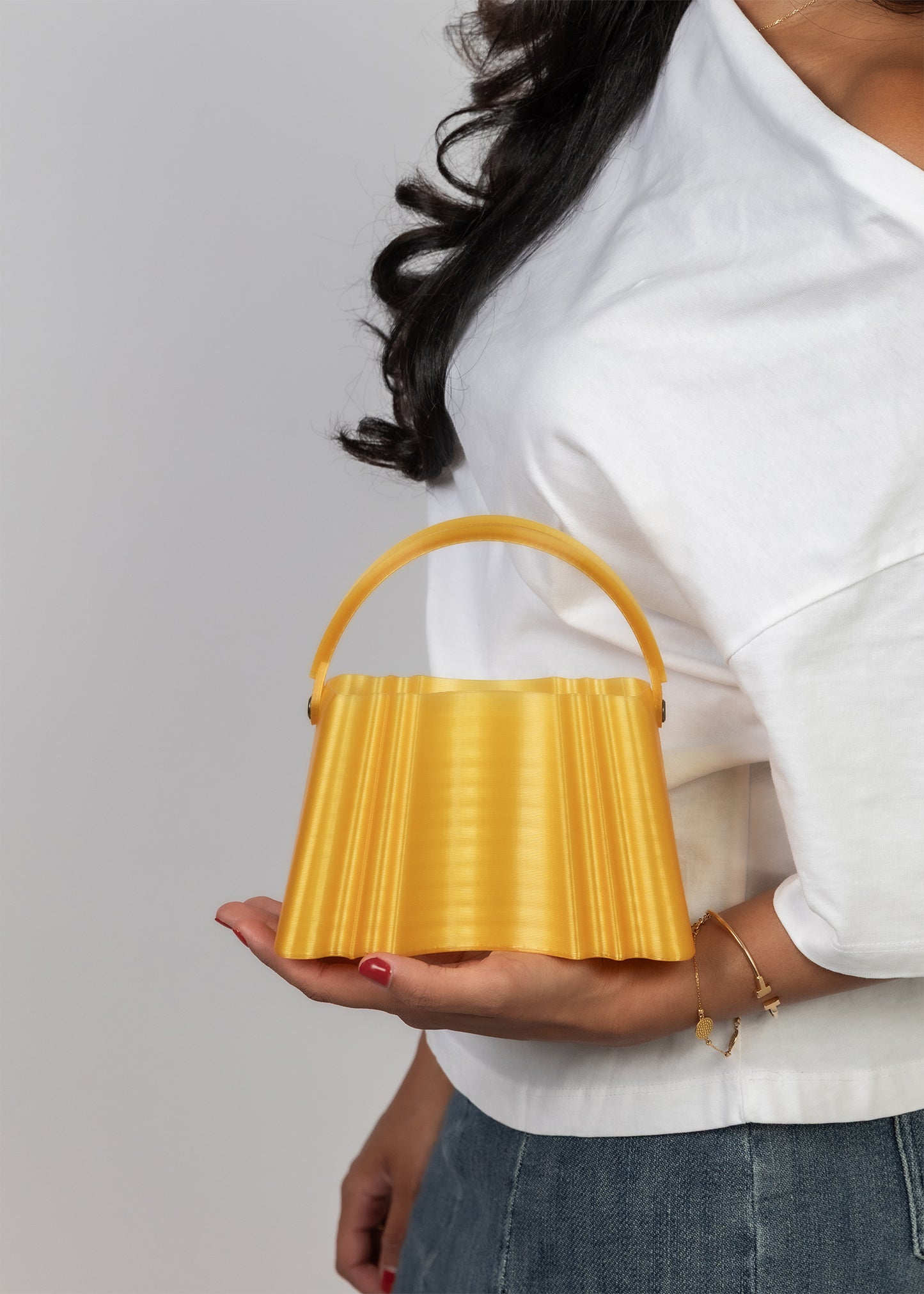 Yellow Gold Silk Clutch