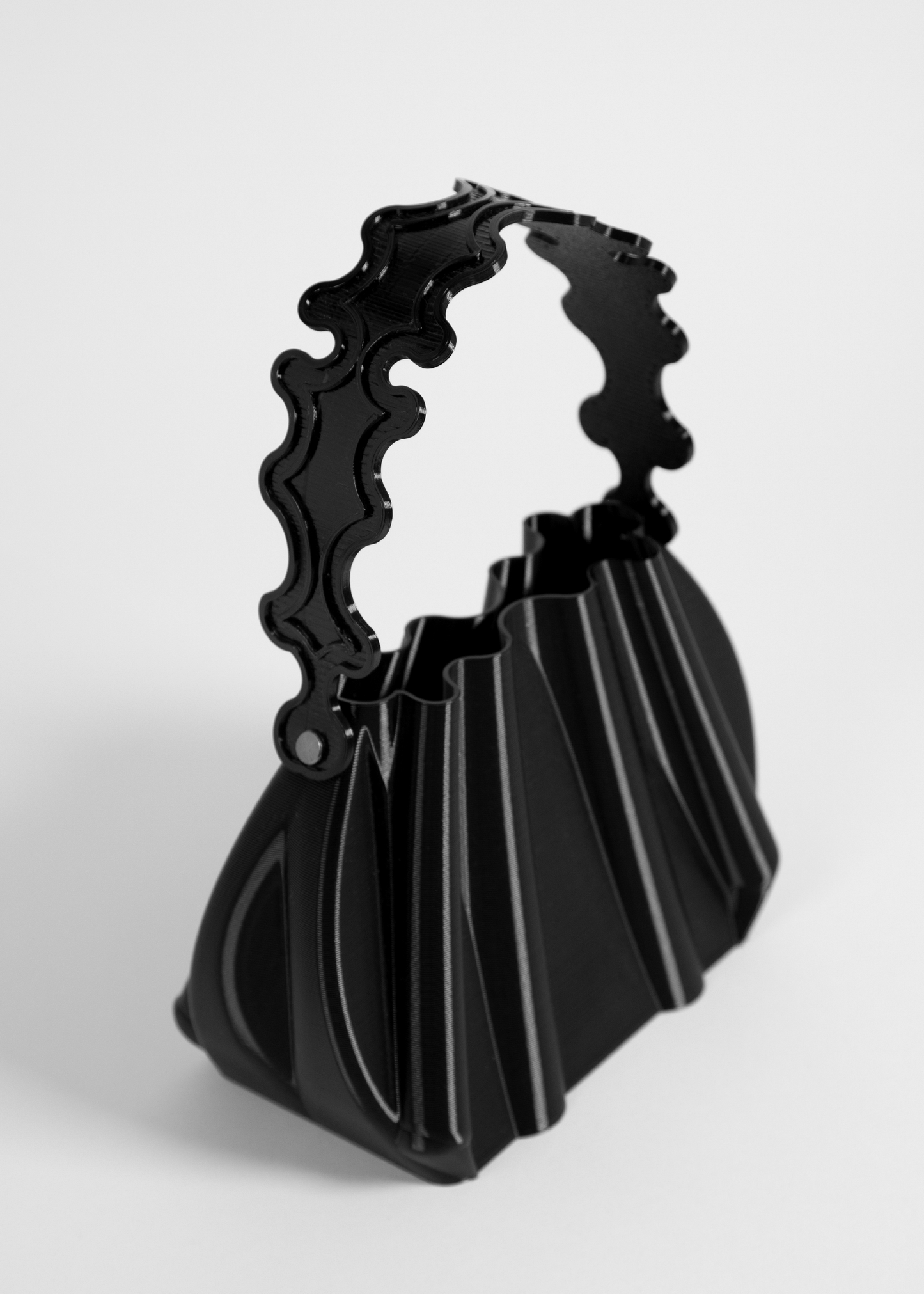 Black Retro Pleated