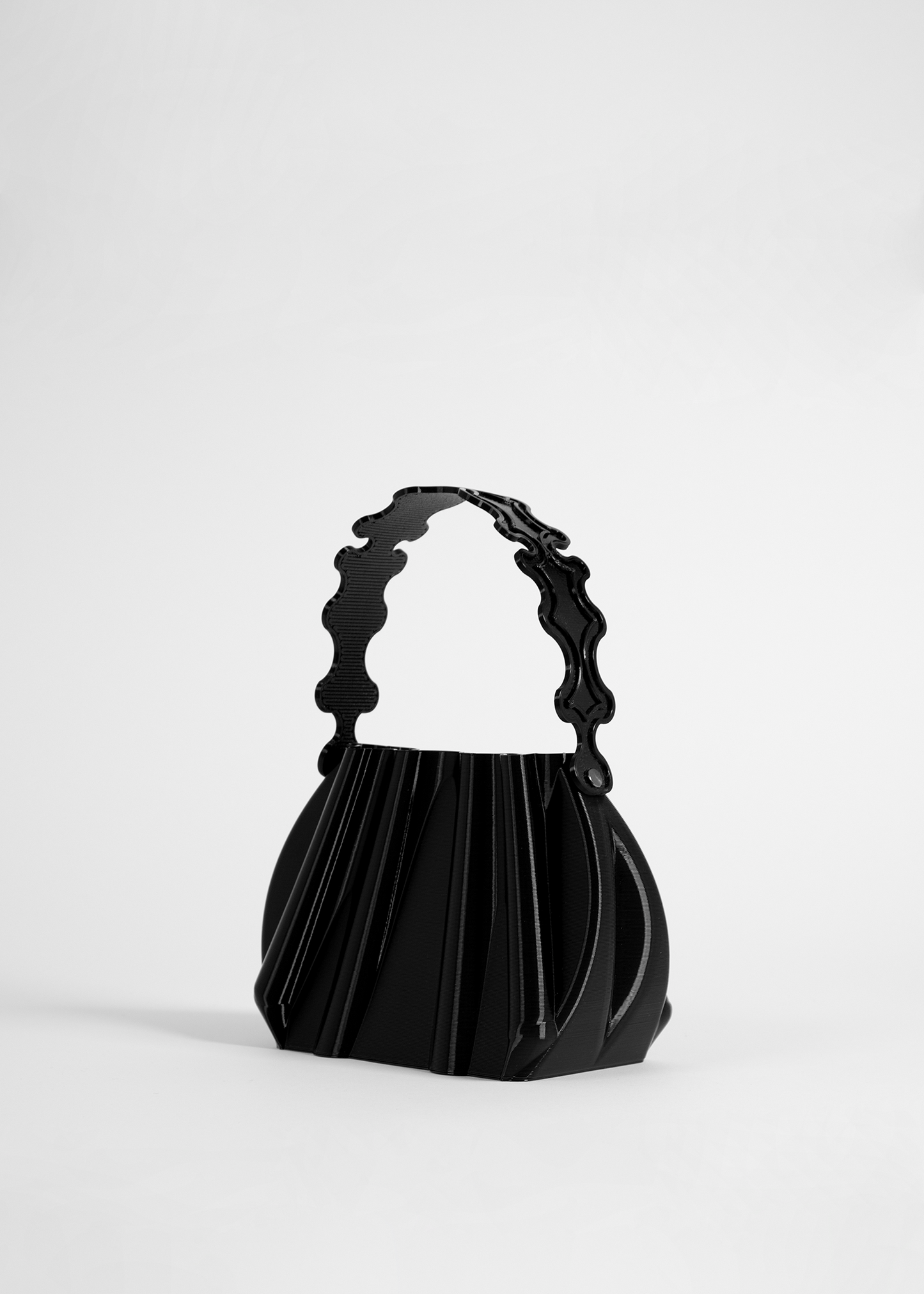 Black Retro Pleated