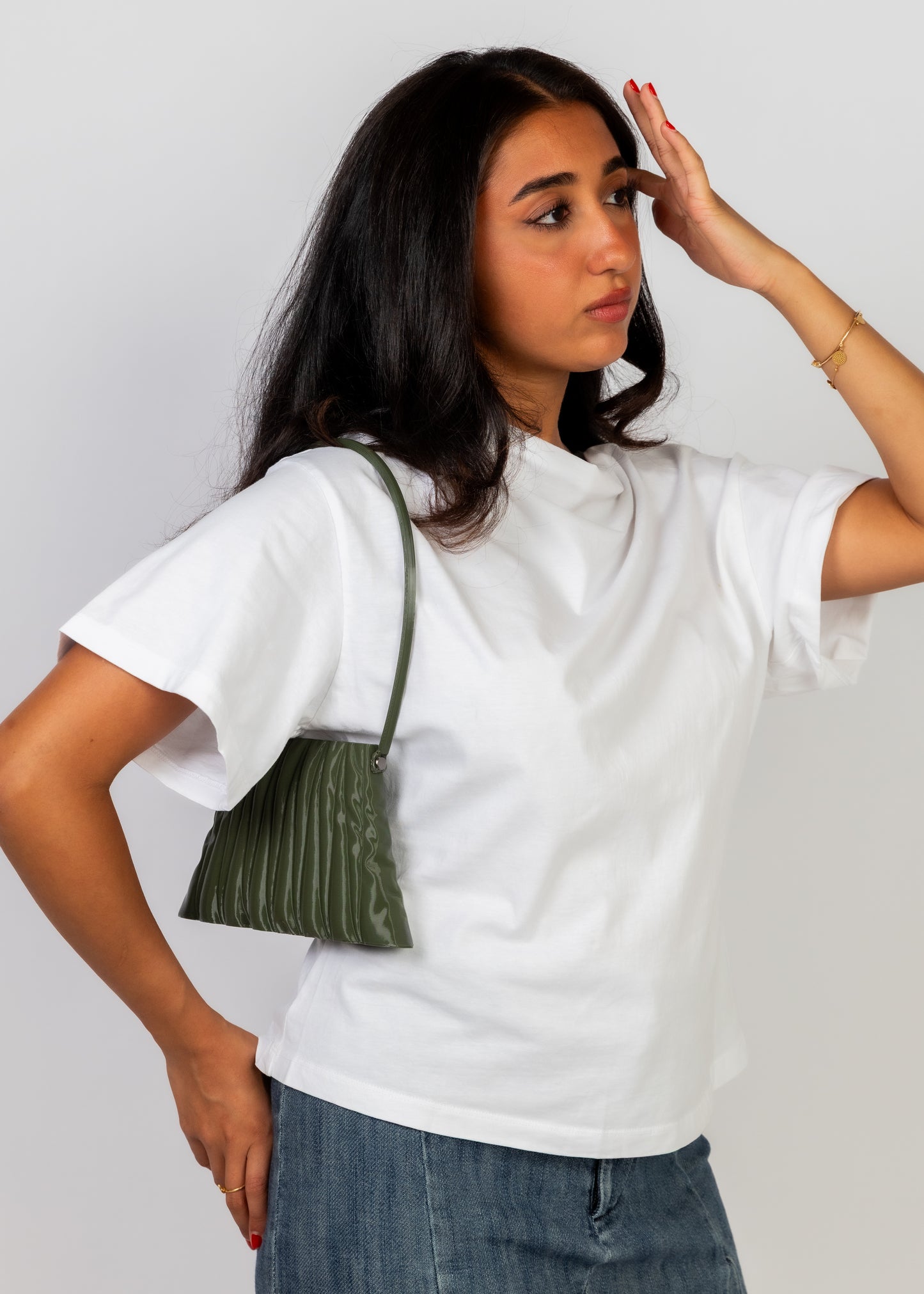 Liquid Olive Shoulder Bag