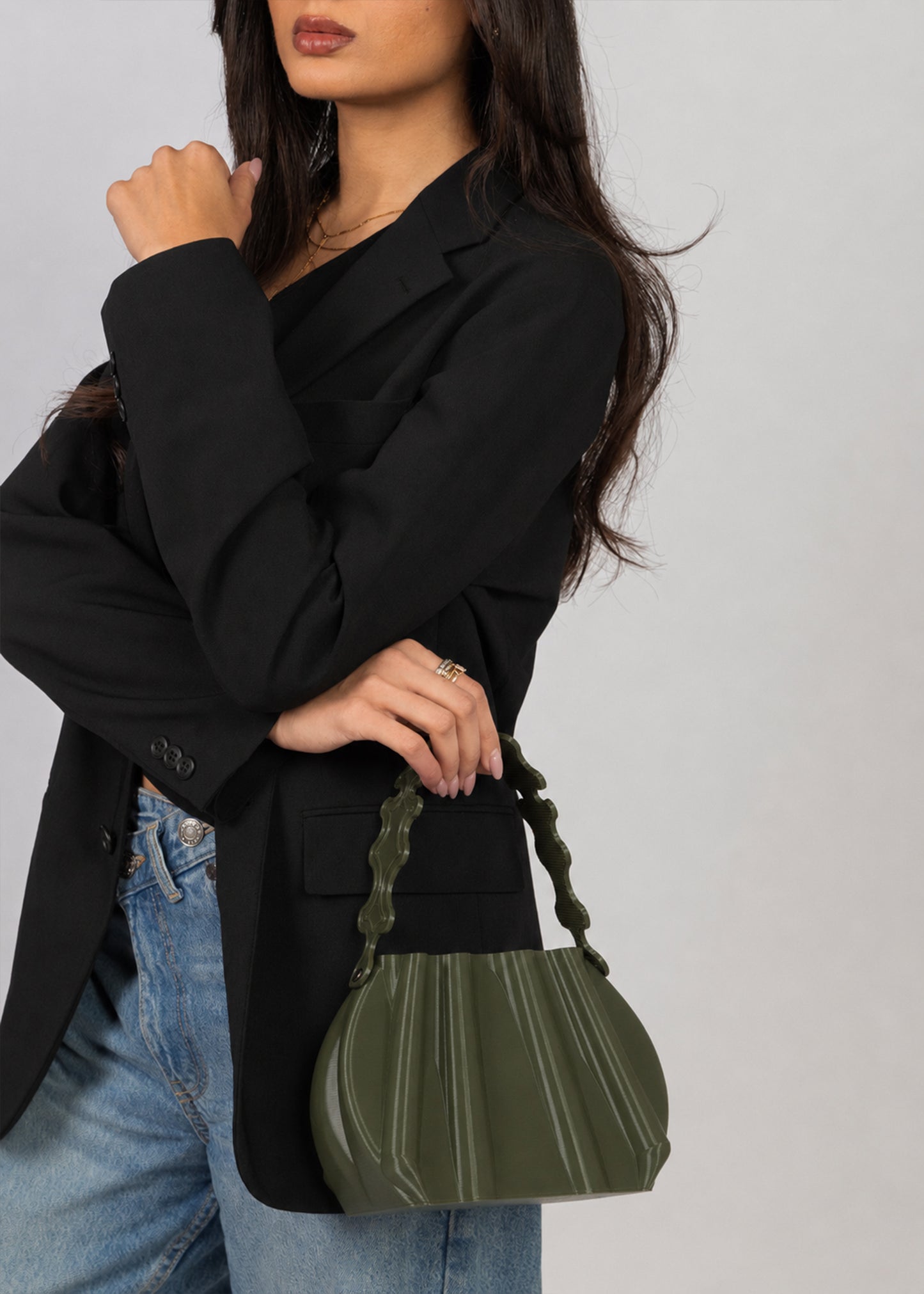 Olive Retro Pleated